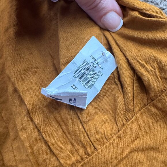 Old Navy Peasant Blouse Womens XXL NEW Smocked Back‎ Puff Sleeves Button Front - Picture 5 of 8